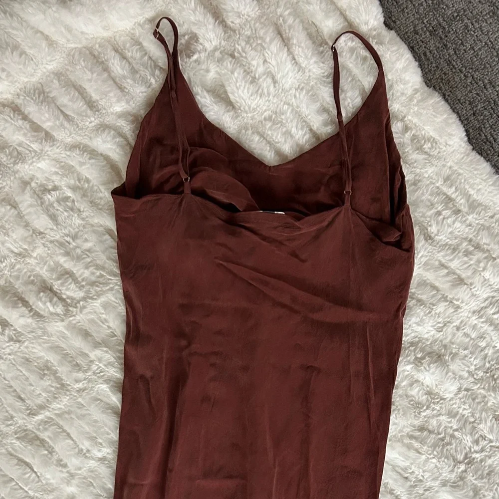 Ozma Cupro Anaise Slip Dress in Adobe - Picture 8 of 13